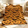 Orange Bat Flock Winter Summer Flannel Blanket Throw Fleece Soft Fuzzy Plush Cozy Fleece Blankets for Sofa Ideal Gifts