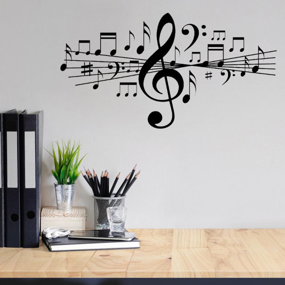 Einzigartiger Stilvoller Musiknoten Wandsticker Aufkleber Schlafzimmer Zuhause Dekorative DIY Aufkleber Dekoration
