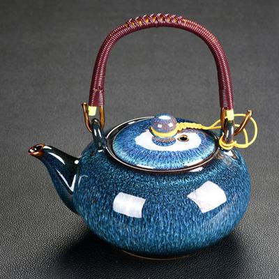 Large Capacity Teapot 700ml Ceramics Coffee Pot with Beam Pot Tea Set Small Teapot Tea Cup Household Flower Tea Making Teapot