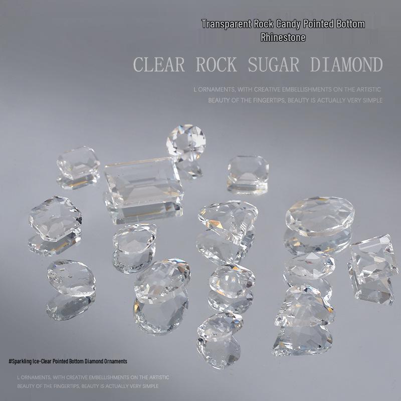 

Heart and Octagon Rhinestone Nail Art Decoration, 10pcs/pack