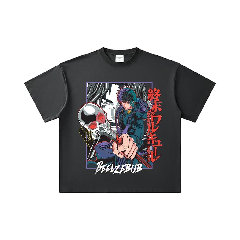 260 GSM Double Yarn 32 Count 100% Cotton Record of Ragnarok V4 Beelzebub Print Unisex Heavy Cotton T Shirt