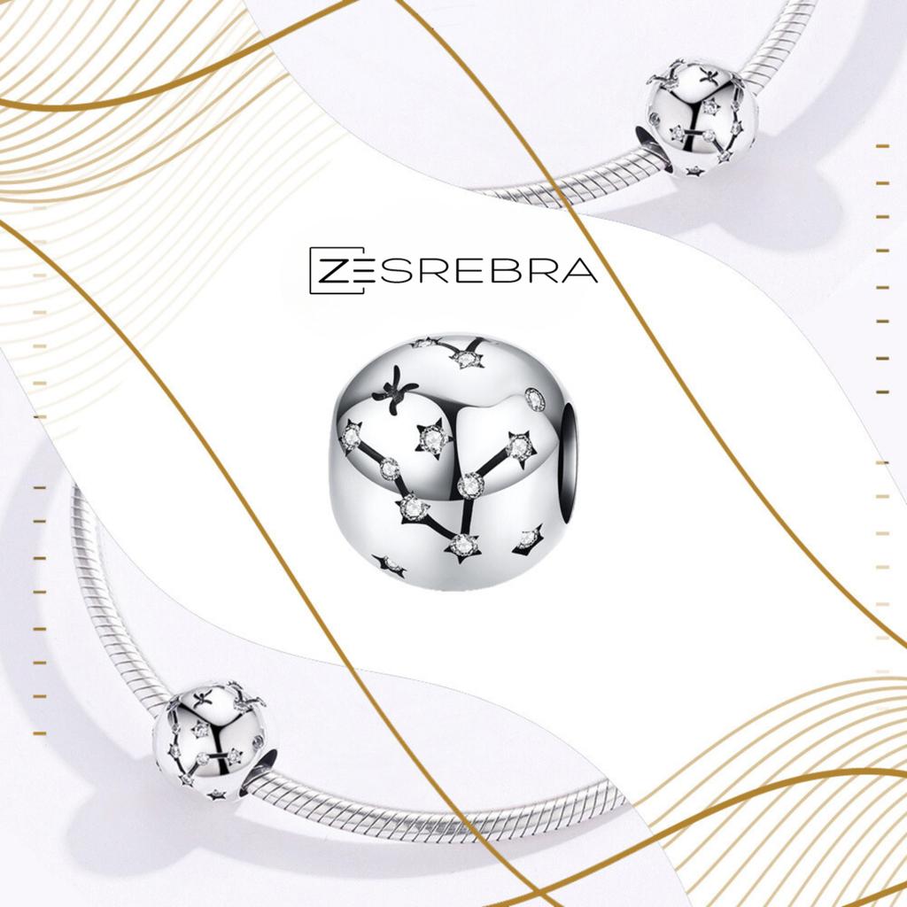 Charms Zodiac Sign Pisces Bead Pr 925 Zircons Beads