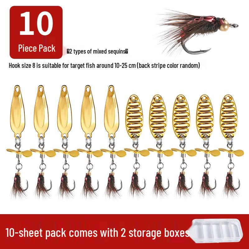 Micro Sequins Casting Iron Fly Fishing Hook Set for Minnows, White Stripes, Crucian Carp, and Freshwater Fish Lures