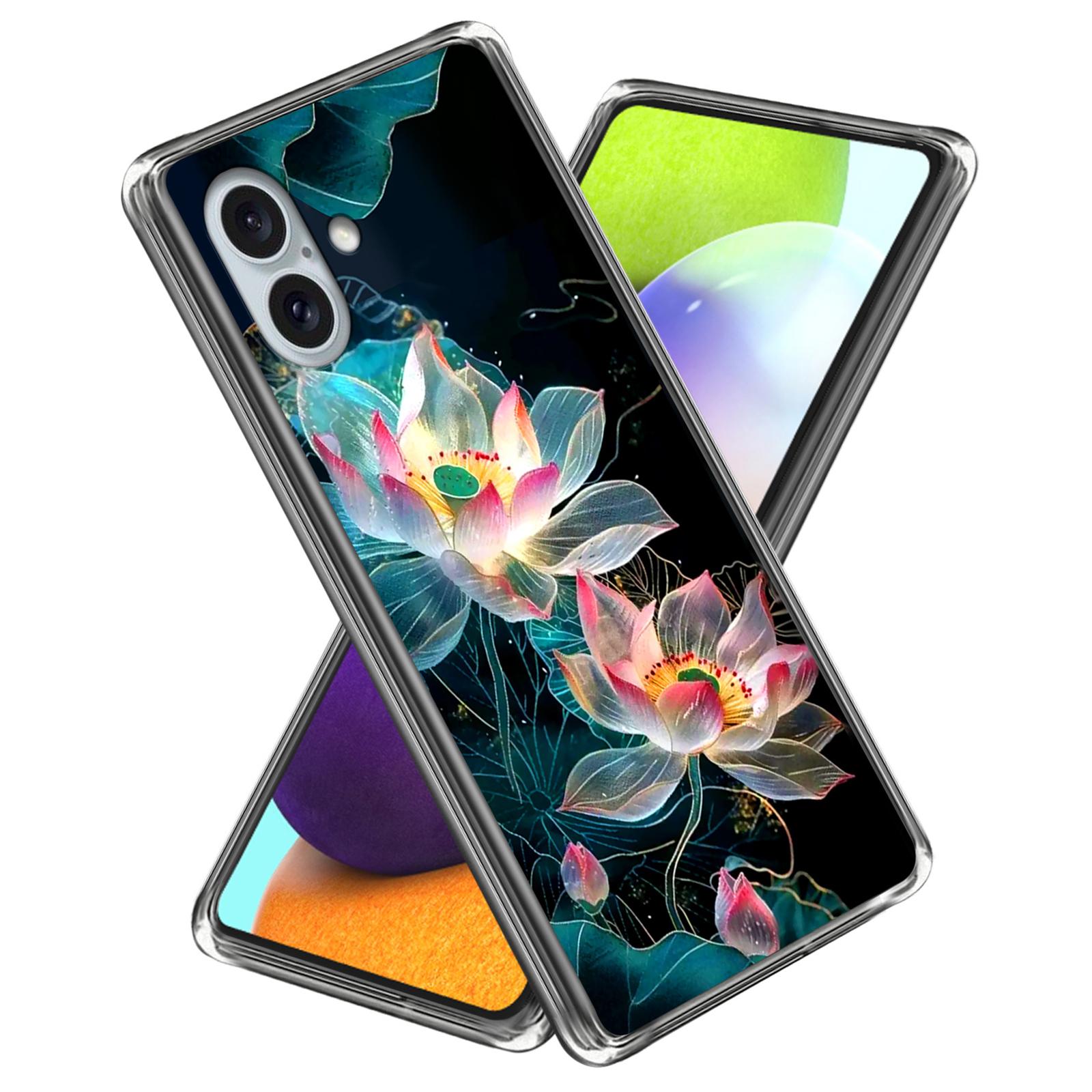 

For iPhone 16 Plus Case Shock-Absorbent TPU Pattern Printed Phone Cover Style E