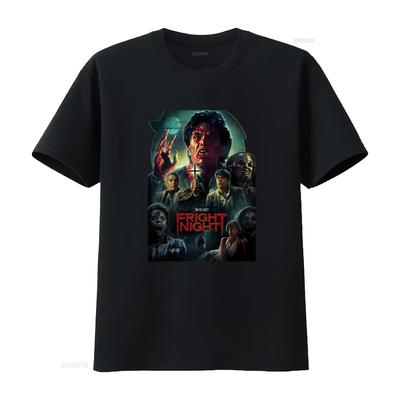 Fright Night 80er Horrorfilm Poster T-Shirt Gruselige Vampir Retro Design vintage Gewaschen Atmungsaktiv Mann Streetwear Stilvoll