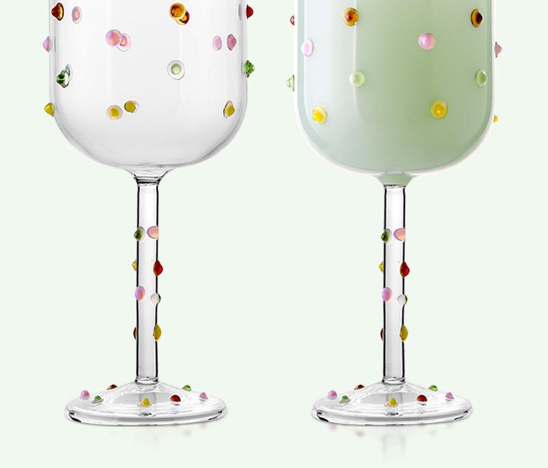 Bicchieri da Vino in Vetro con Zucchero Colorato, Bicchieri da Vino Whisky Champagne, Tazza Bicchiere da Cocktail, Utensili da Vino per Bar, Bicchieri Alti per Feste