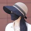 Spring hollow big brim sun hat outdoor UV protection baseball cap women's fashion versatile hat can hang masks