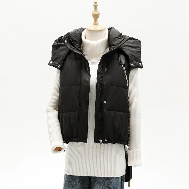 Padded coat women's autumn and winter new short cotton vest cotton vest small cotton vest loose