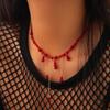 Gothic Halloween Collarbone Chain Red Halloween Choker Fashion Blood Drop Necklace Girl