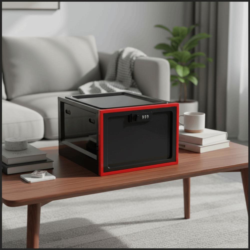 Large Capacity Clear Locking Box Transparent Combination Lock Box  Fridge Organization