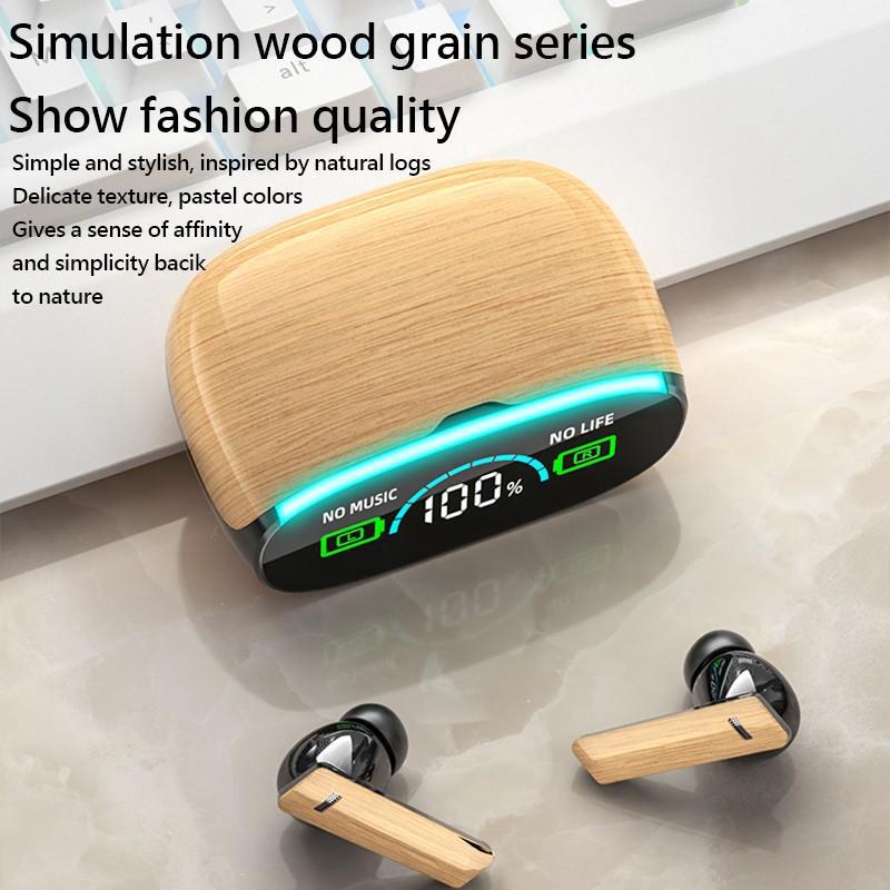 Wireless Long Battery Life Earbuds Simulated Log Bluetooth 5.3 Headset Touch Control Support Emergency Phone Charging