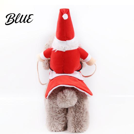 Breathable Pet Clothing Santa Rider Dog Costume, Christmas Outfit, Adjustable Closure, Funny Festival Costume Apparel for Small To Medium Dogs,