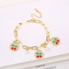 Fruit Cherry Charm Bracelet Gold Plated Metal Bracelet New Design Cherry Pearl Bracelet  Party