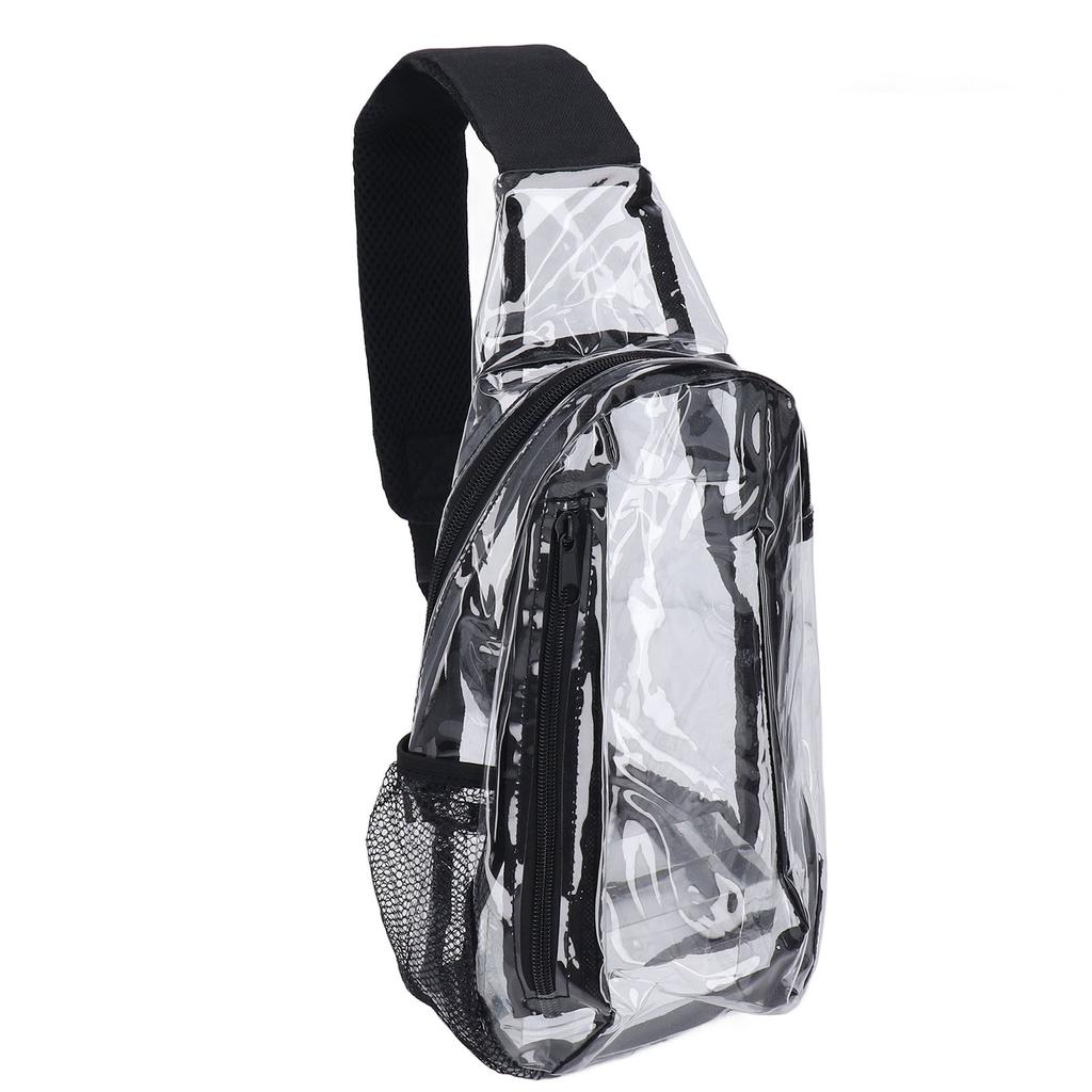 Clear Sling Bag Stadium Approved Small PVC Casual Waterproof Transparent Chest Bag for Hiking Stadium Or Concerts