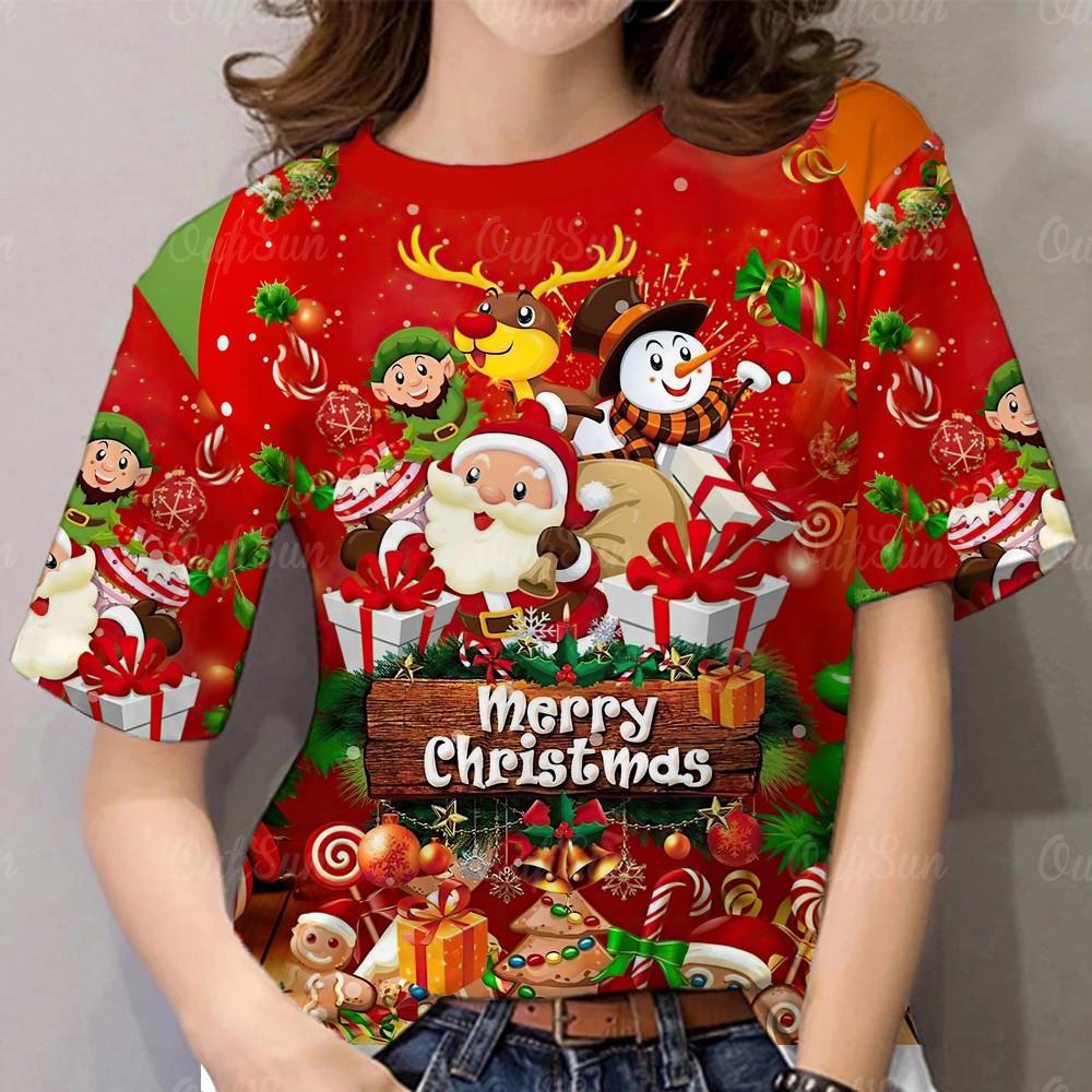 2026 Tshirt Christmas Clothing Unisex Christmas T-Shirt Adult Christmas Holiday T-Shirt Quick Drying Breathable 3d Printed T-shirt