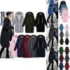 Womens Long Sleeve Zip Up Hooded Jacket Cozy Cardigan Coat In Multiple Trendy Colors