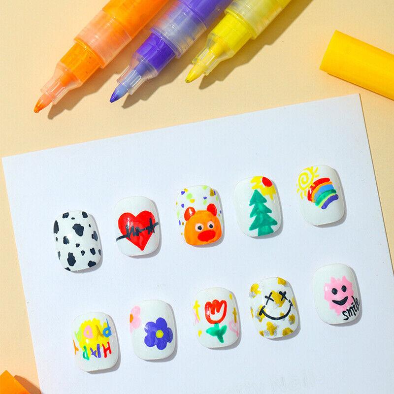 Nail Art Graffiti Pen UV Gel Polish Wodoodporny Rysunek Malowanie Liner Bru ~ *