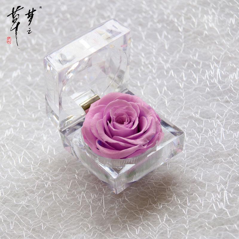 Preserved Crystal Rose Acrylic Flower Gift Box for Valentine's Day Confession