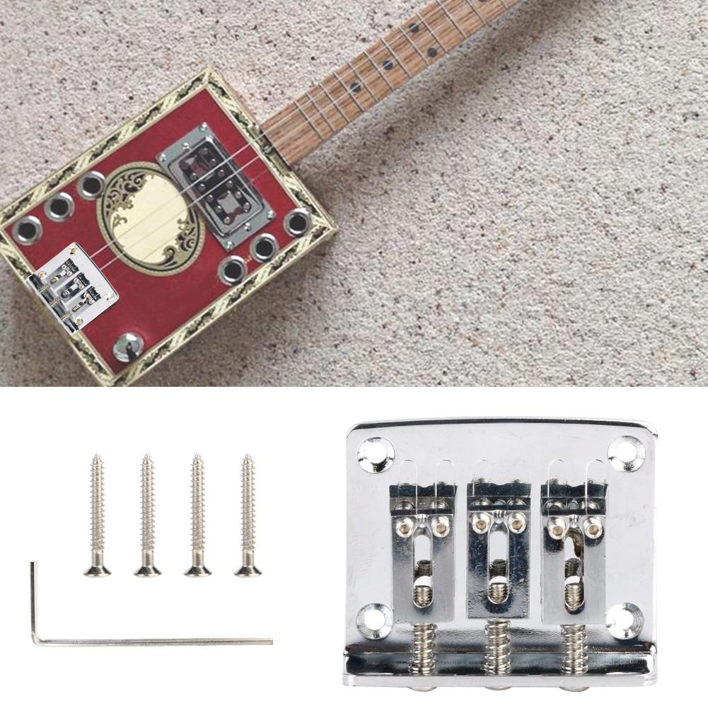 3 String Guitar Metal Tailpiece Bridge Parts Musical Instrument Accessory