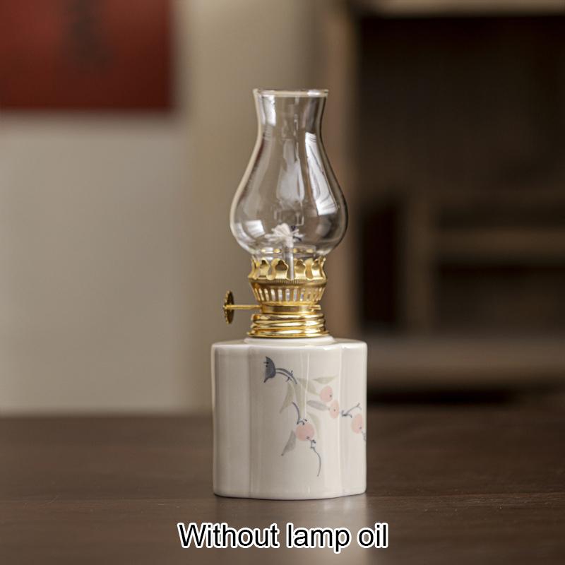 1 шт. Керамическая масляная лампа, свеча, ужин, реквизит, старая масляная лампа, чайная космическая атмосфера, свеча, вечный свет для украшения Будды