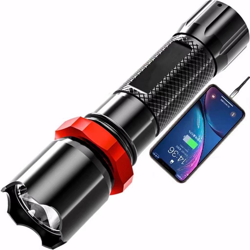 

Освещение Power Bank USB - удобный, супер яркий, дальнобойный уличный фонарик с сильным светом alloy-zoom+recharge