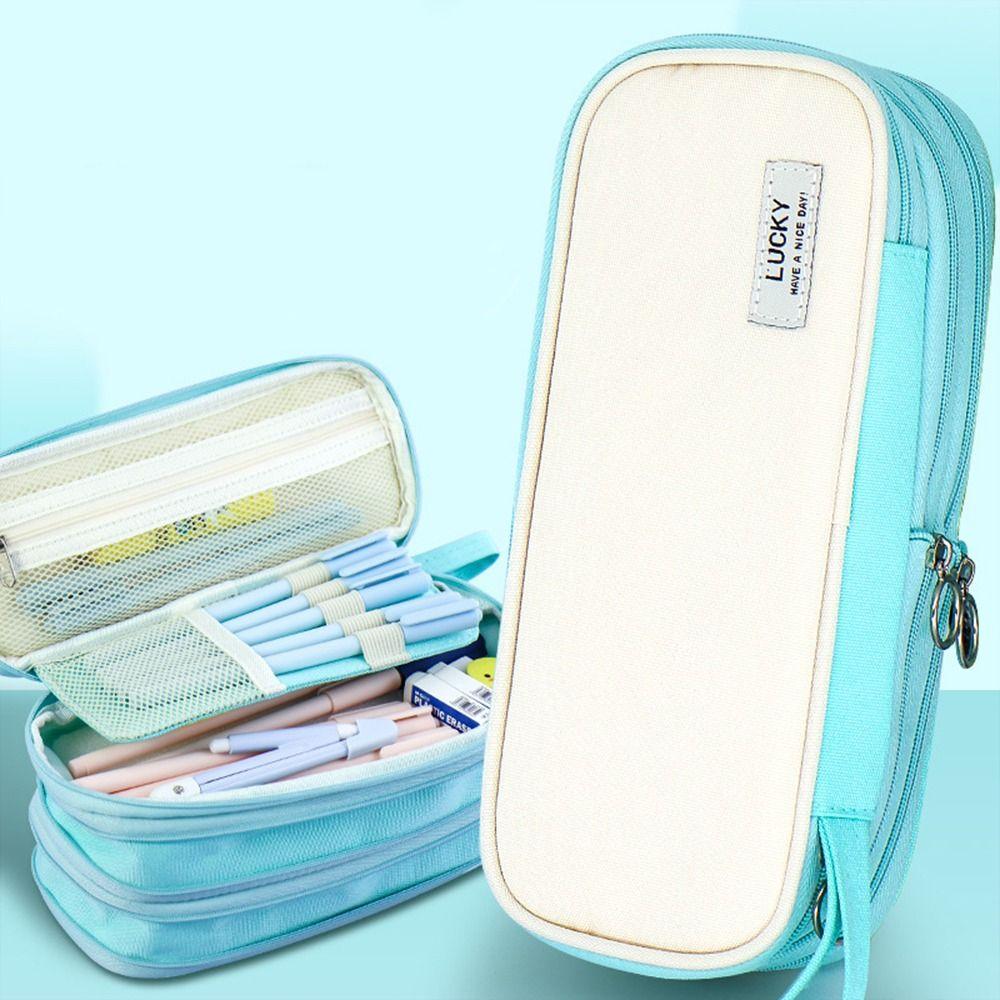 

Style Student Stationery Large Capacity Stationery Bag Pencil Pouch Cosmetics Bag Pencil Case