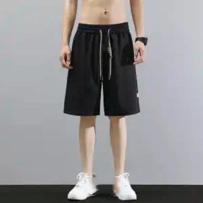 Men's Elastic Waist Casual Black Lightweight Daily Streetwear Summer Loose Shorts