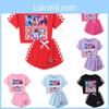 Kpop Cacciatori di Demoni Modello Bambini Manica Corta Pantaloncini Corti Set Pigiama Genitore-Figlio Per Bambini e Adulti