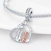 New 925 Pure Silver Pendant Beads Mother's Day Mother and Daughter Fits Original Bracelet Jewelry Gift