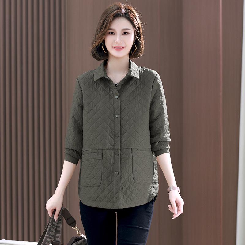 Women's Lightweight Quilted Plaid Jacket - Autumn/Winter 2024 Casual Style