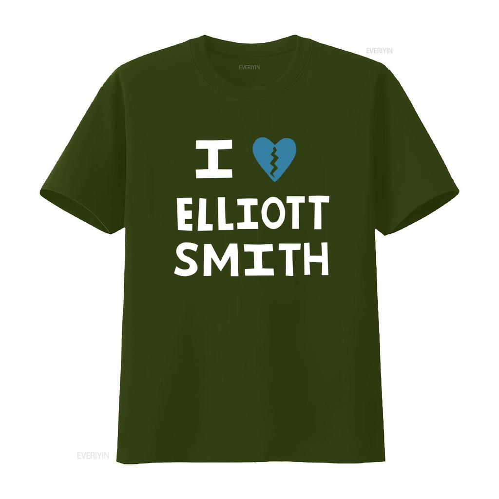 I Love Elliott Smith Album Music Retro Black T Shirt Perfect for Fans vintage Washed Versatile Stretched Comfortable