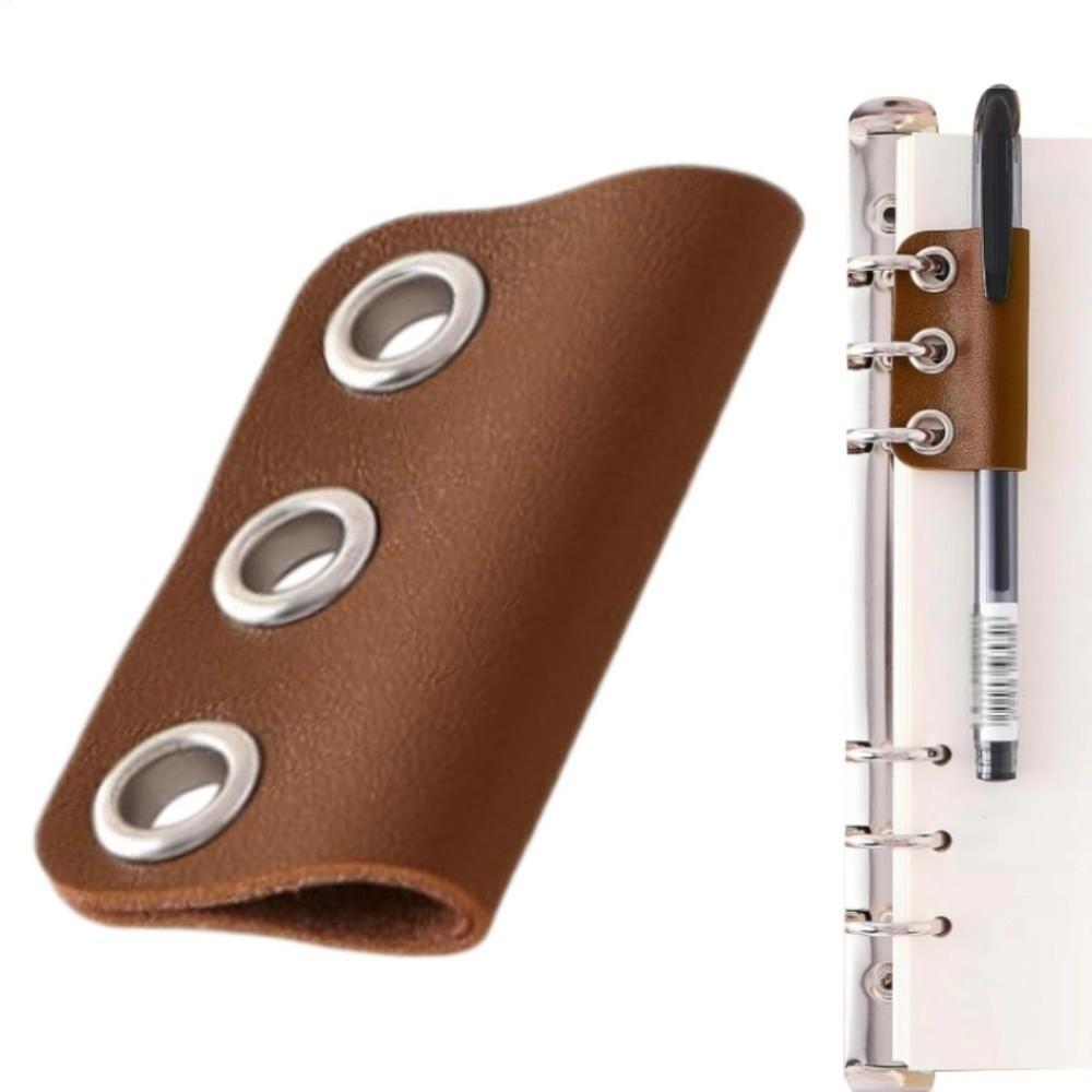 PU Leather Pen Clip Detachable Pencil Loop Portable Pen Fixed Clamp  for Home School