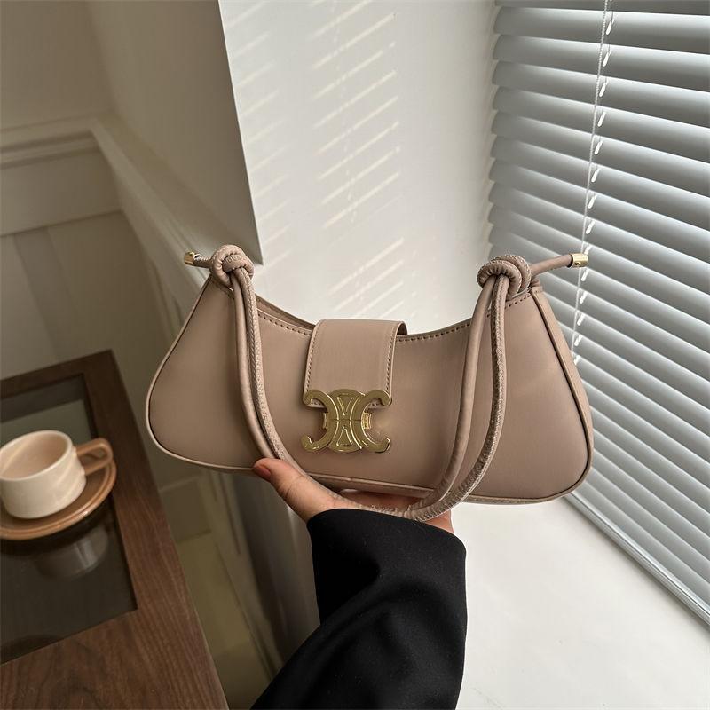 

Retro bag women 2025 high sense versatile shoulder handbag texture fashionable commuter underarm messenger bag хаки