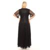 Schwarzes Pailletten-Abendkleid für Damen in Übergröße