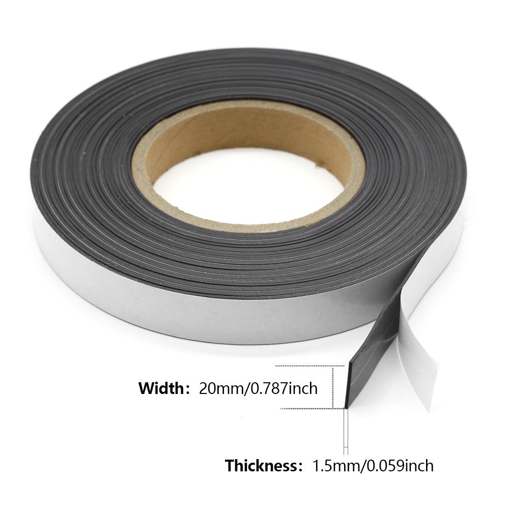 1M Flexible Rubber Magnetic Strip Self-Adhesive Cuttable Magnetic Tape DIY Wall Photo Poster Fixing Tool Wall Memo Strip
