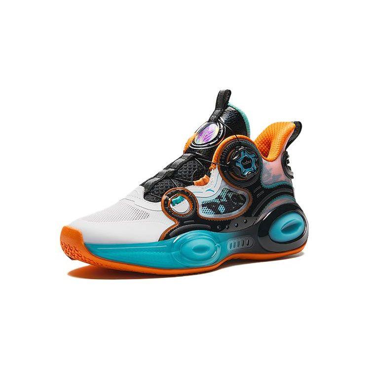 Anta Kids Shaped 3.0 Shock Absorption Low Top Basketball Shoes Kids Sneaker White Black Orange 312421120-3