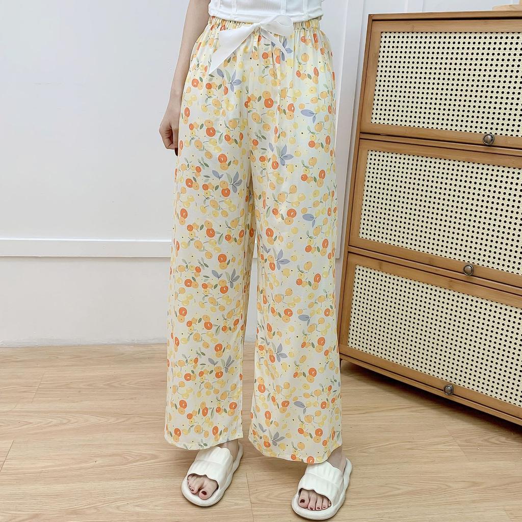 Cotton Silk Pajama Pants for Women, New Summer Style, Thin Cotton Casual Pants, Can Be Worn Outside, Large Size Home Pants