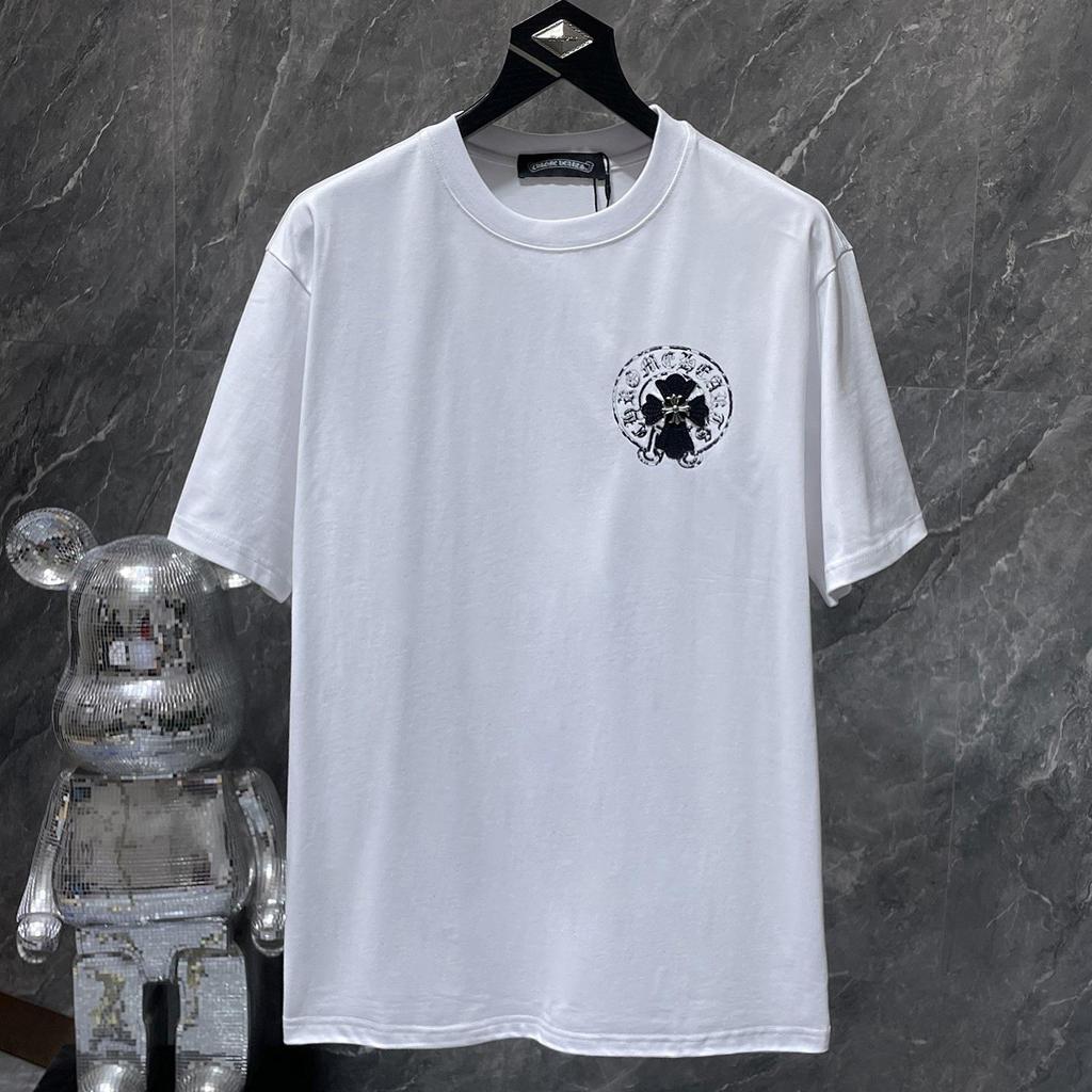 8929 CHROME HEARTS 2026 Summer New High Quality Cotton Round Neck Loose Large Size Men's and Women's T-shirt Couple T-shirt