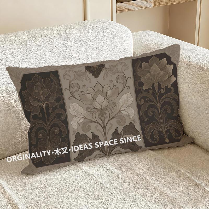 Elegant Floral Pattern Pillowcase Suitable For Sofa Bedroom Car Pillow Cover Cushion Rectangular Back Cushion