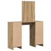 Makeup Table with Storage Brown 102 X 33 X 135 Cm Engineered Wood