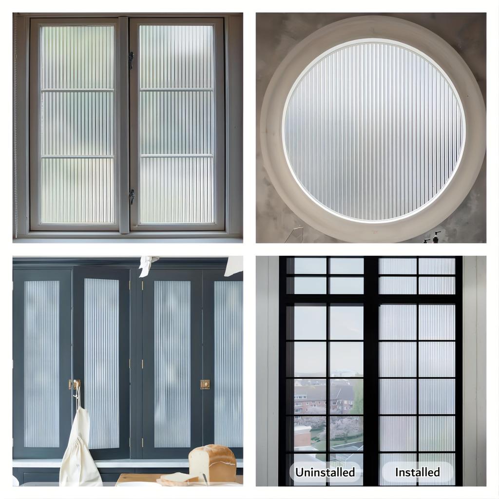 Frosted Window Privacy Film Heat Control UV Blocking Static Cling Non-Adhesive Reusable Door Coverings for Bathroom Home Office