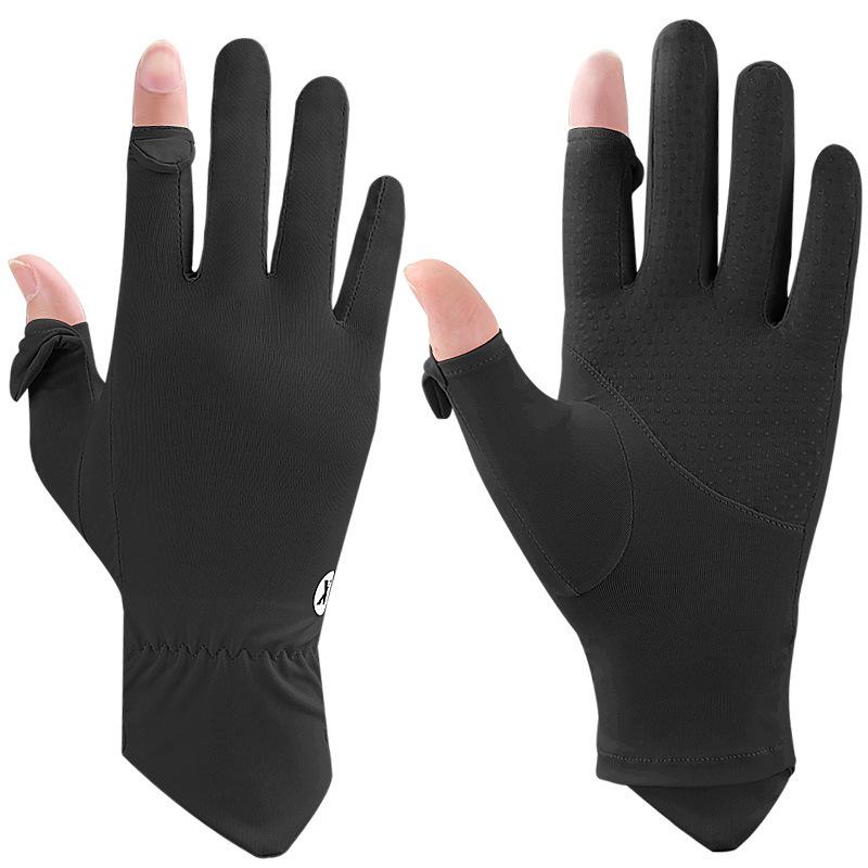 

Перчатки из ледяного шелка Весна и Лето Женские Анти-ультрафиолетовые Дышащие Нескользящие Тонкие Длинные С откидным большим пальцем Перчатки из ледяного шелка one size fits all чёрный