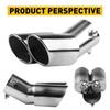 Car Steel Stainless Exhaust Pipe Tip Tail Muffler Fits US 1.4''-2.5'' Chrome