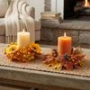 Fade Resistant Artificial Maple Mini Wreath Rustic Harvest Wreath Pumpkin Garland  Tabletop Decor