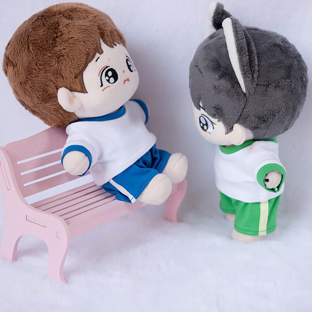 niannyyhouse 10cm, 15cm, 20cm Plush Clothes, Sportswear, Color Blocking, T-Shirt, Pants, Dress-Up, Cotton Doll, Accessories (a13, 20cm)