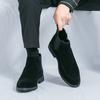Fashion High End Brand Men's Chelsea Boots Thick Soled High Top Formal Shoes Versatile for Banquets Commuting Men's Leather Casual Shoes