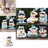 6pcs Crayon Shin Chan Bathing Driving Scene Model Ornament Set For Collectors And Kids