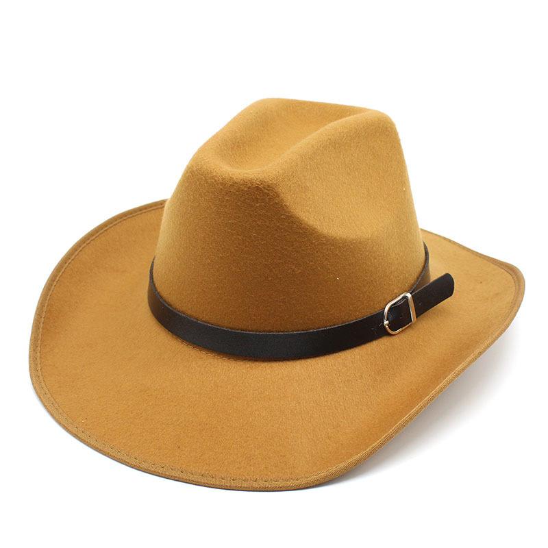 Hemming Woolen Top Hat Style Western Cowboy Hat Knight Hat Word Top Men'S And Women'S Hat