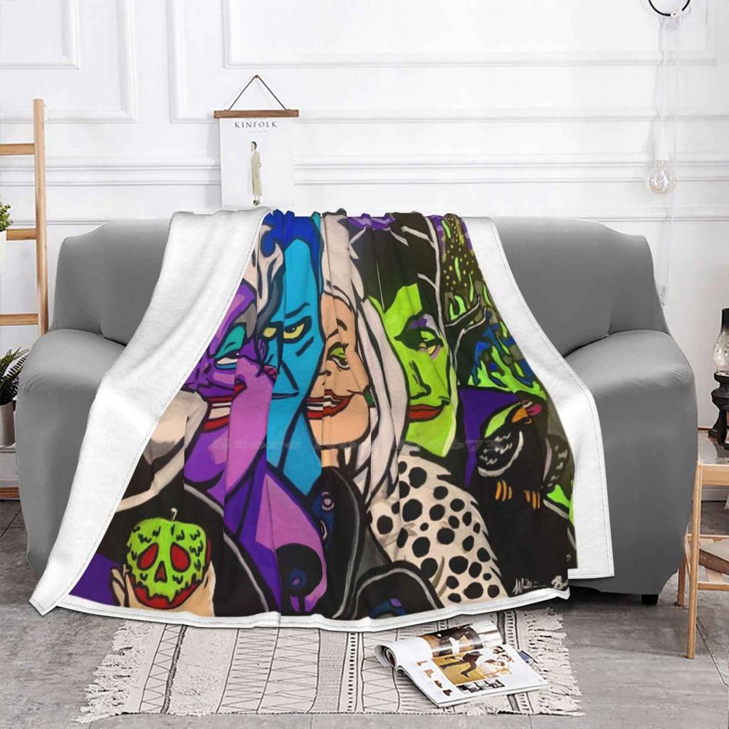 Villains Latest Super Soft Warm Light Thin Blanket Villains For Her Happy Holidays Woman Color Art