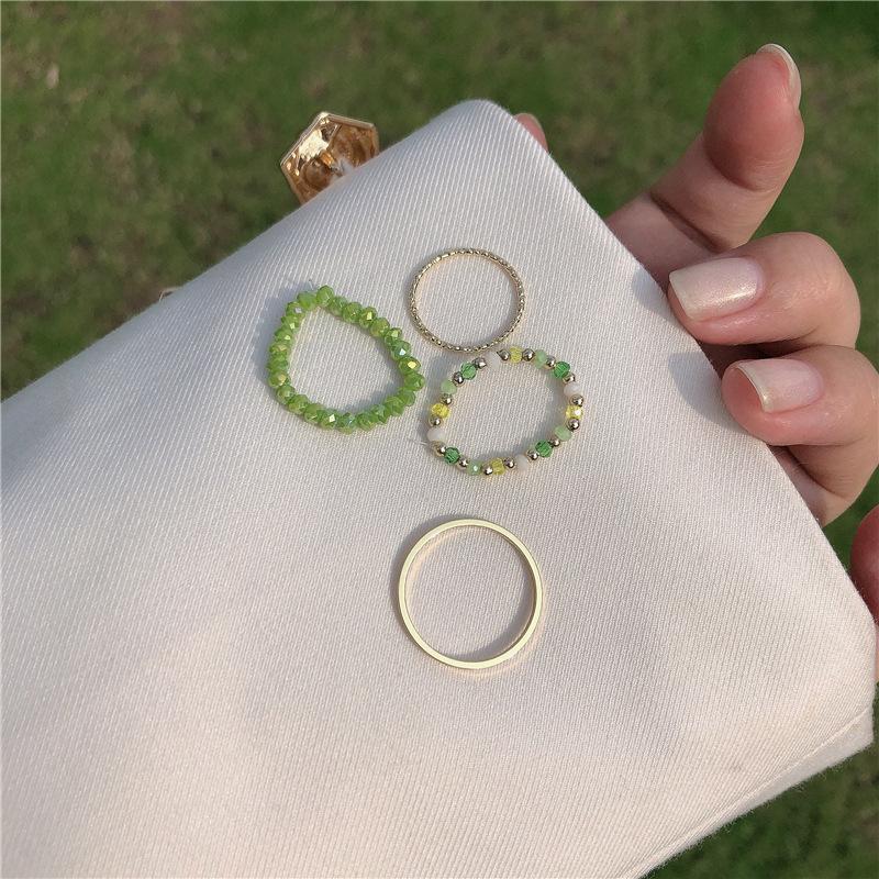 Trendy Colorful Transparent Resin Acrylic Rings Set for Women Trendy Geometric Square Round Ring Wedding Irregular Jewelry